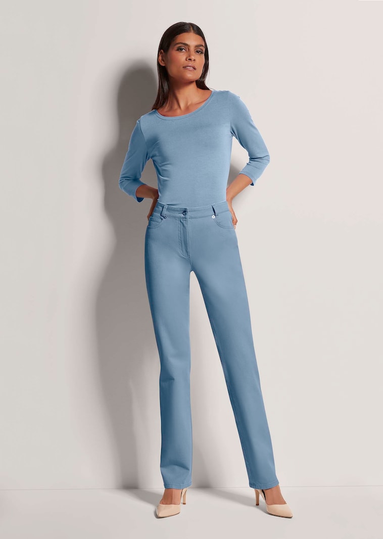 M-jeans in recht model met logo-borduursel