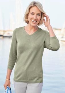 Unkomplizierter Pullover mit V-Ausschnitt thumbnail 5