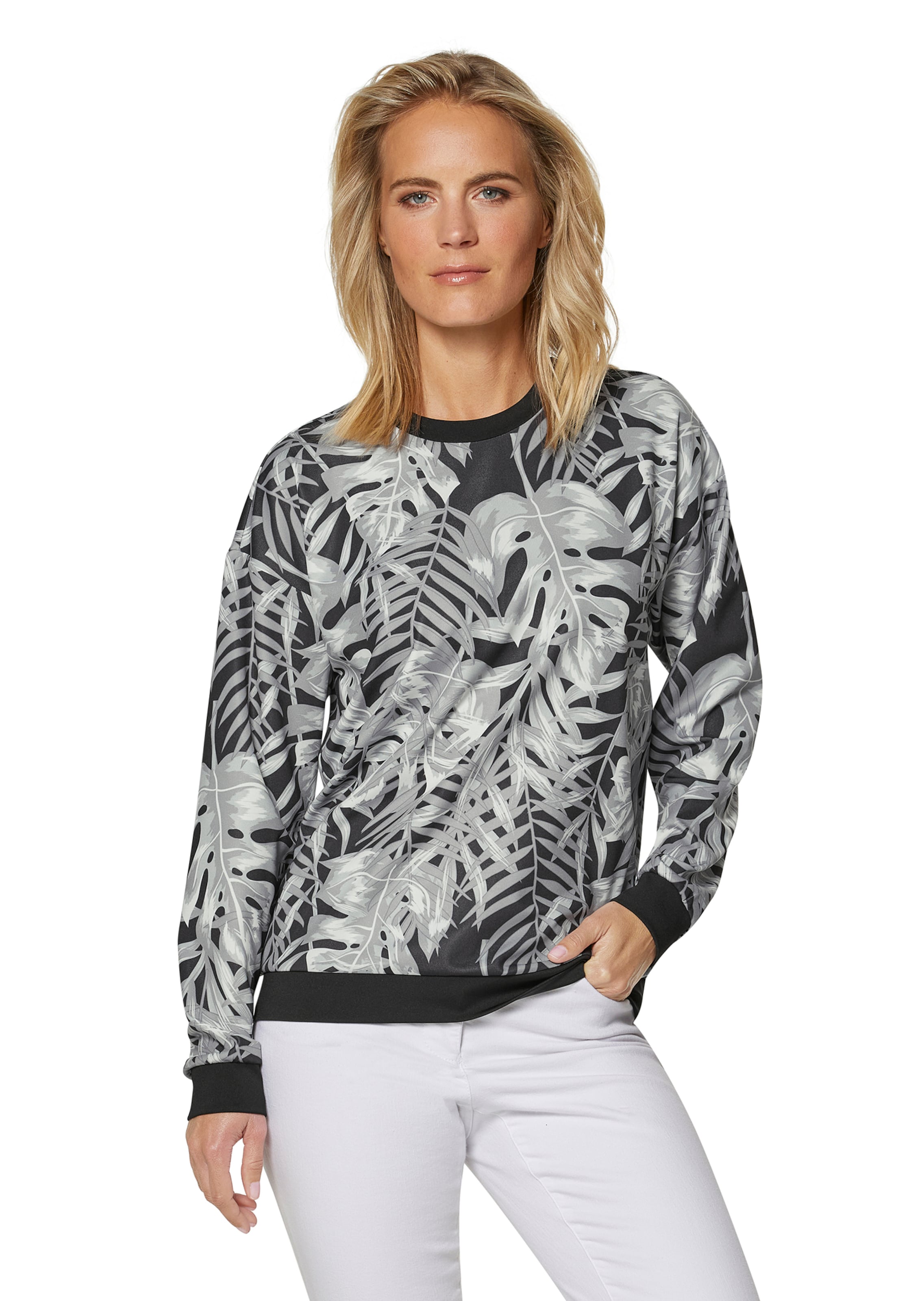 Sweatshirt mit Blätterprint