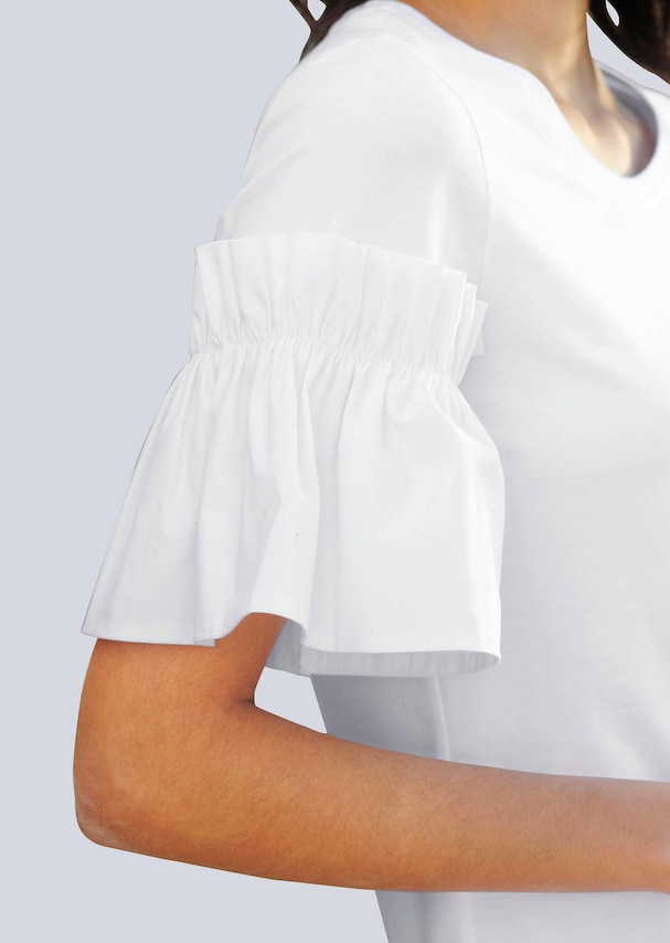 Shirt mit angesetztem Webärmel