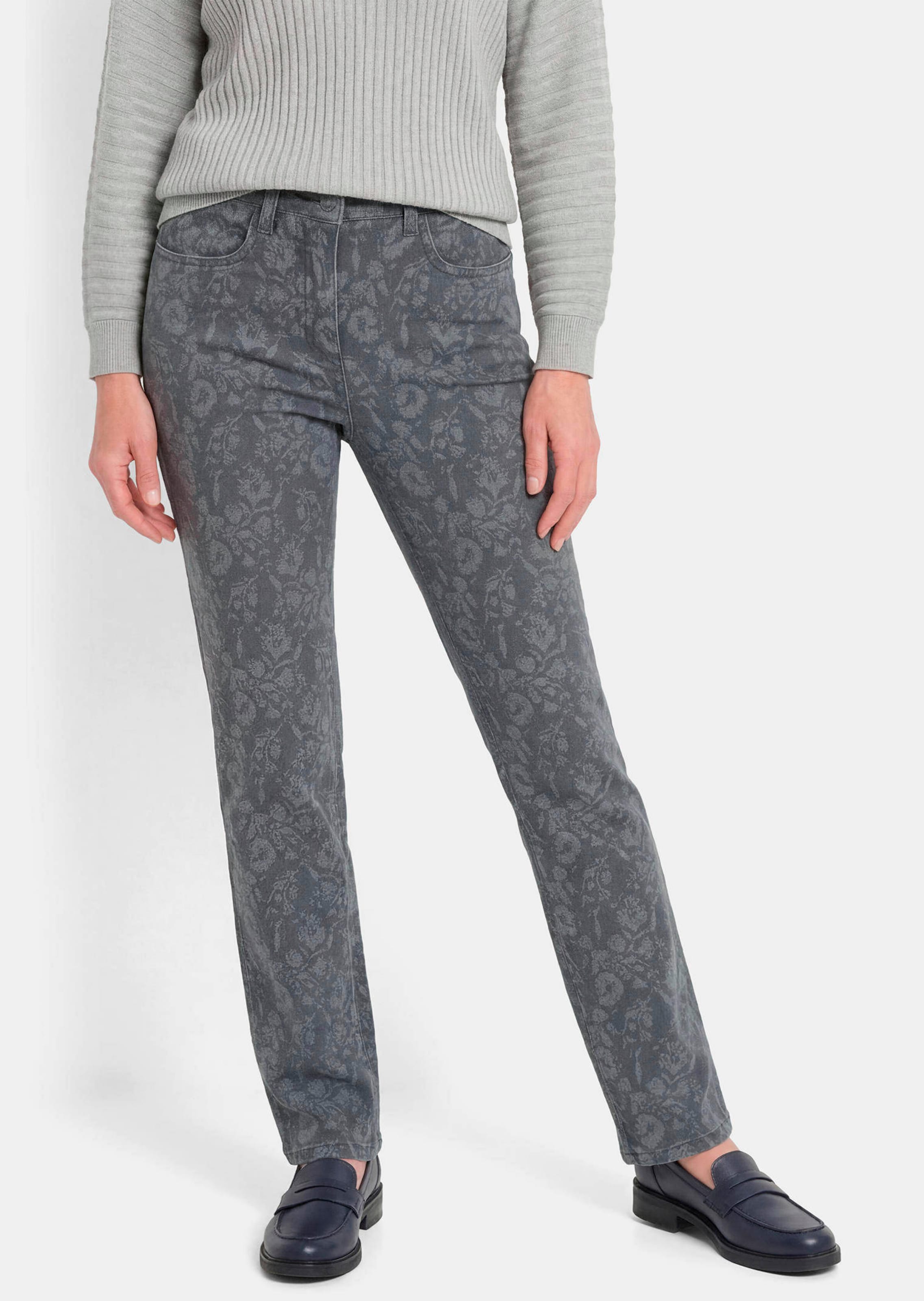 Pantalon LOUISA avec motif floral ton sur ton