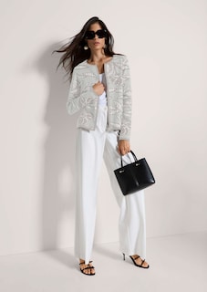 Blazer en maille à imprimé jacquard et zip thumbnail 4