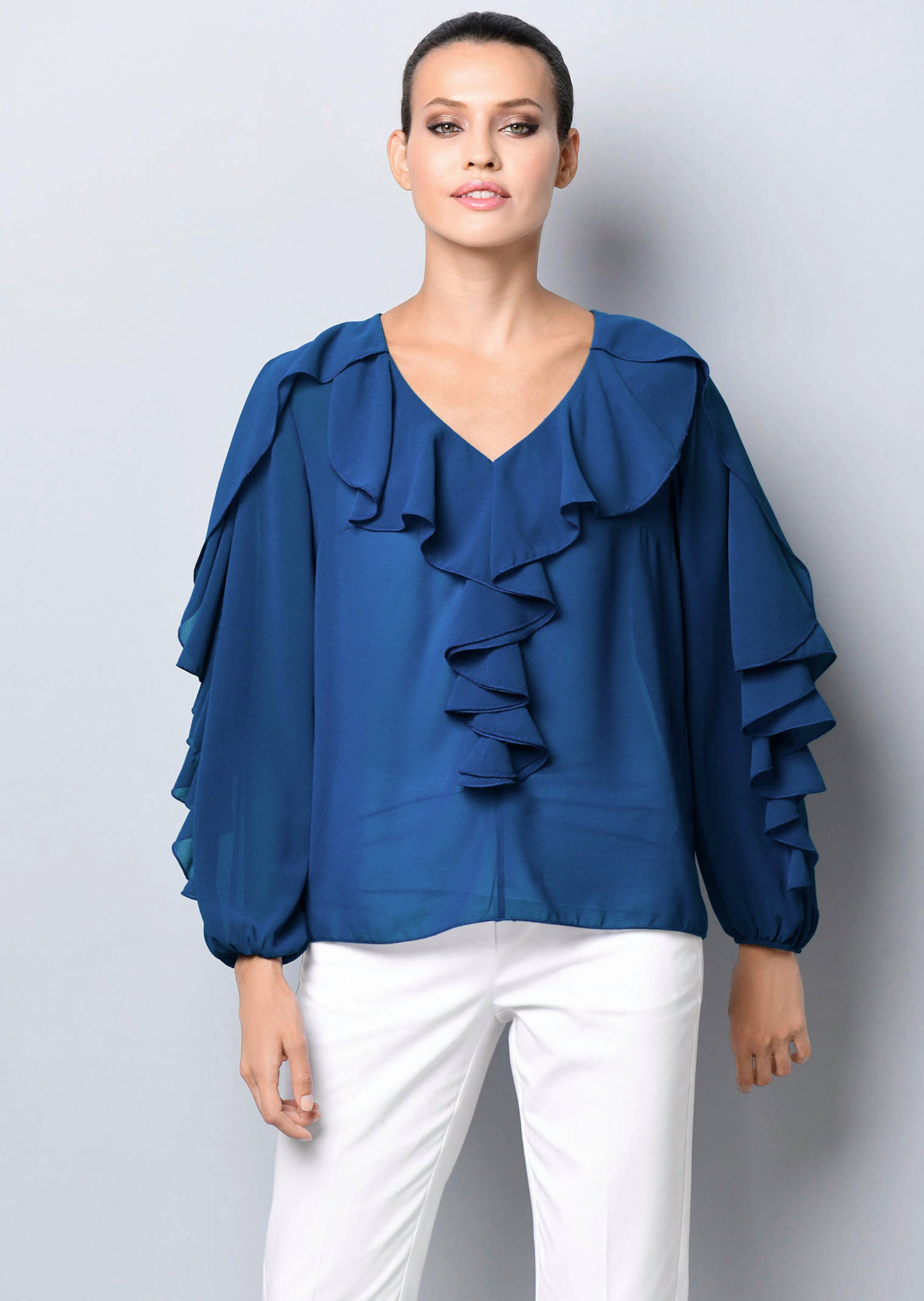 Bluse mit Volants