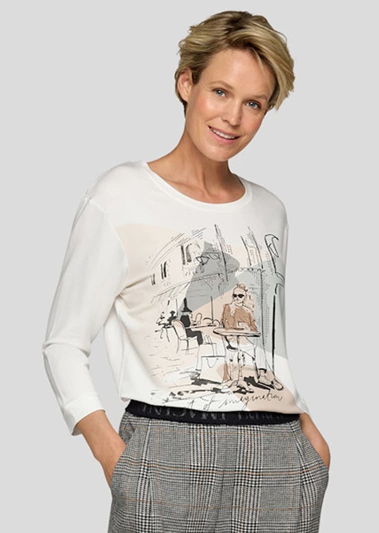 Jersey-Shirt mit Frontmotiv und Glitzerdetails