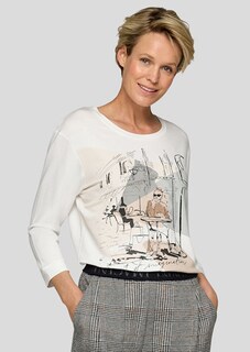 Jersey-Shirt mit Frontmotiv und Glitzerdetails thumbnail 1