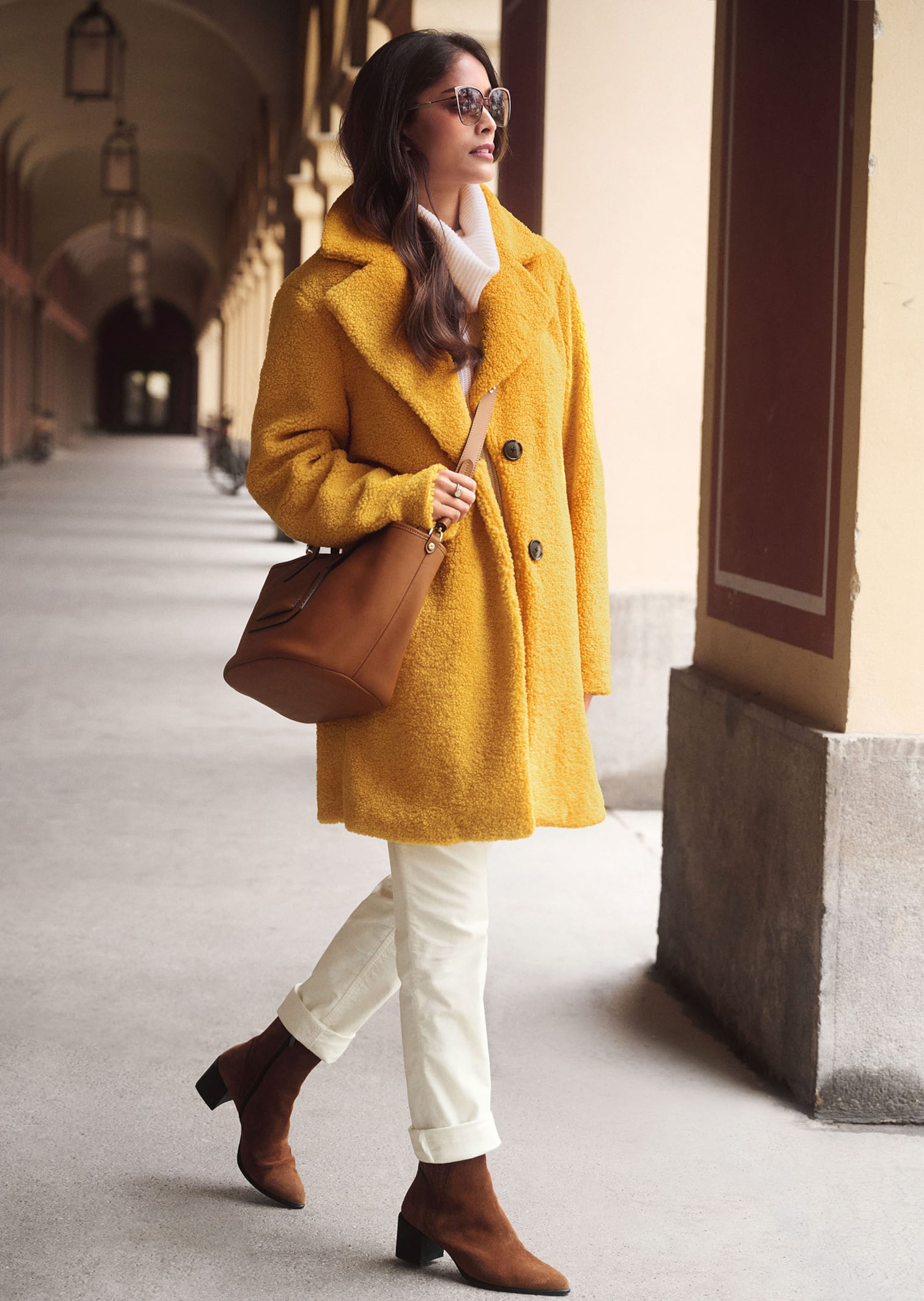 Mustard hot sale teddy coat