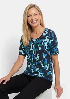 T-shirt en viscose avec un imprimé artistique thumbnail 4