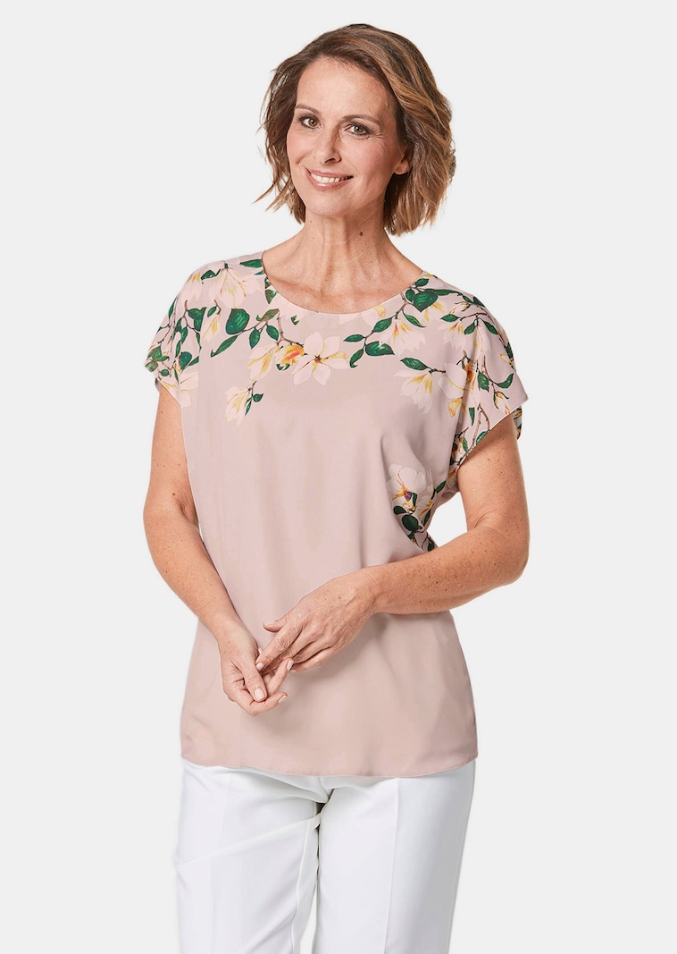 Luchtige blouse van chiffon met een bloemenprint