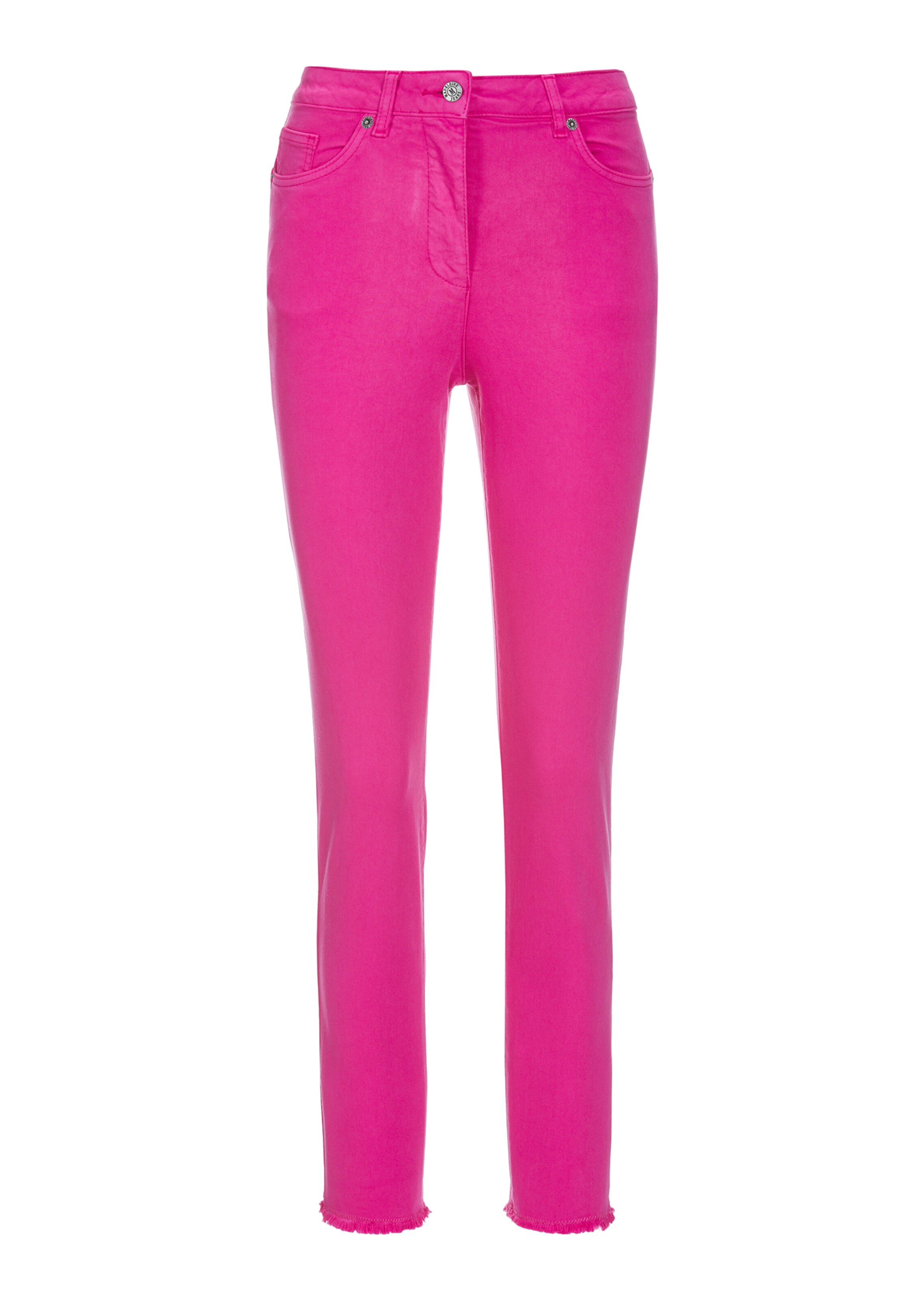 Jeans mit feinem Fransensaum