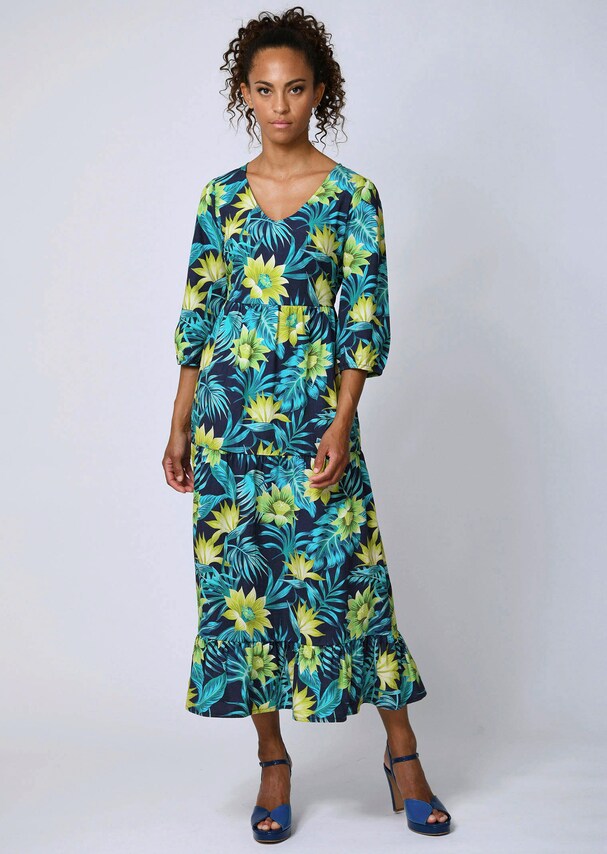 Kleid in allover floralerm Dessin