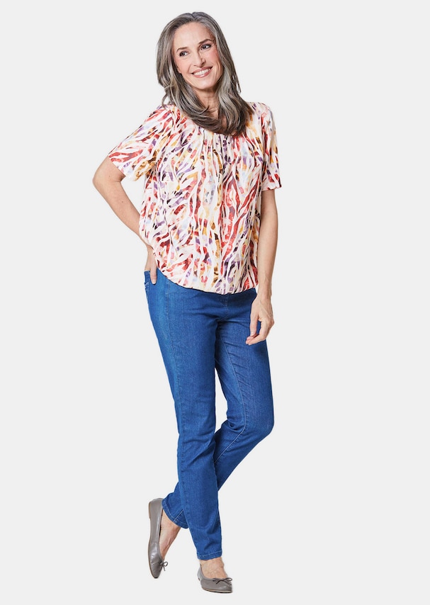Prachtig gekleurde gedessineerde blouse 1