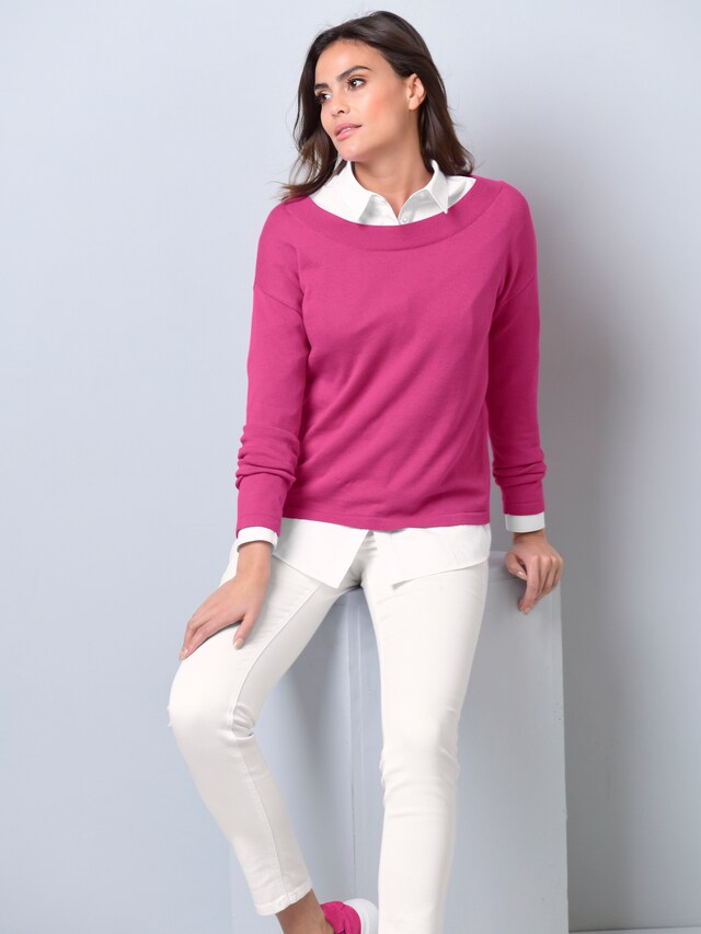 Pullover mit breitem Beleg am Ausschnitt 6