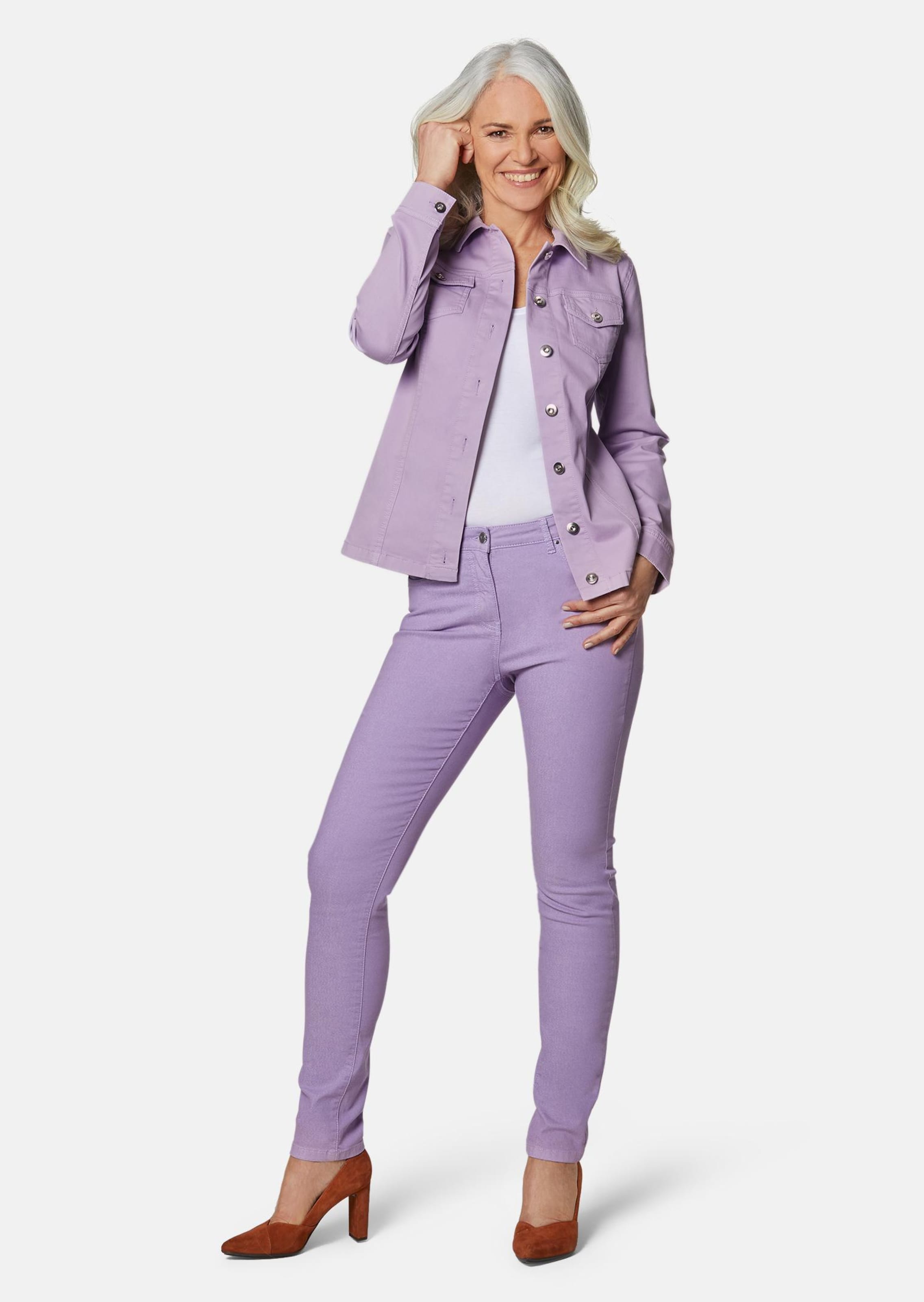 Veste en jean - mauve - Gr. 50 de Goldner Fashion