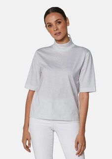 Stand-up collar shirt with short sleeves thumbnail 1