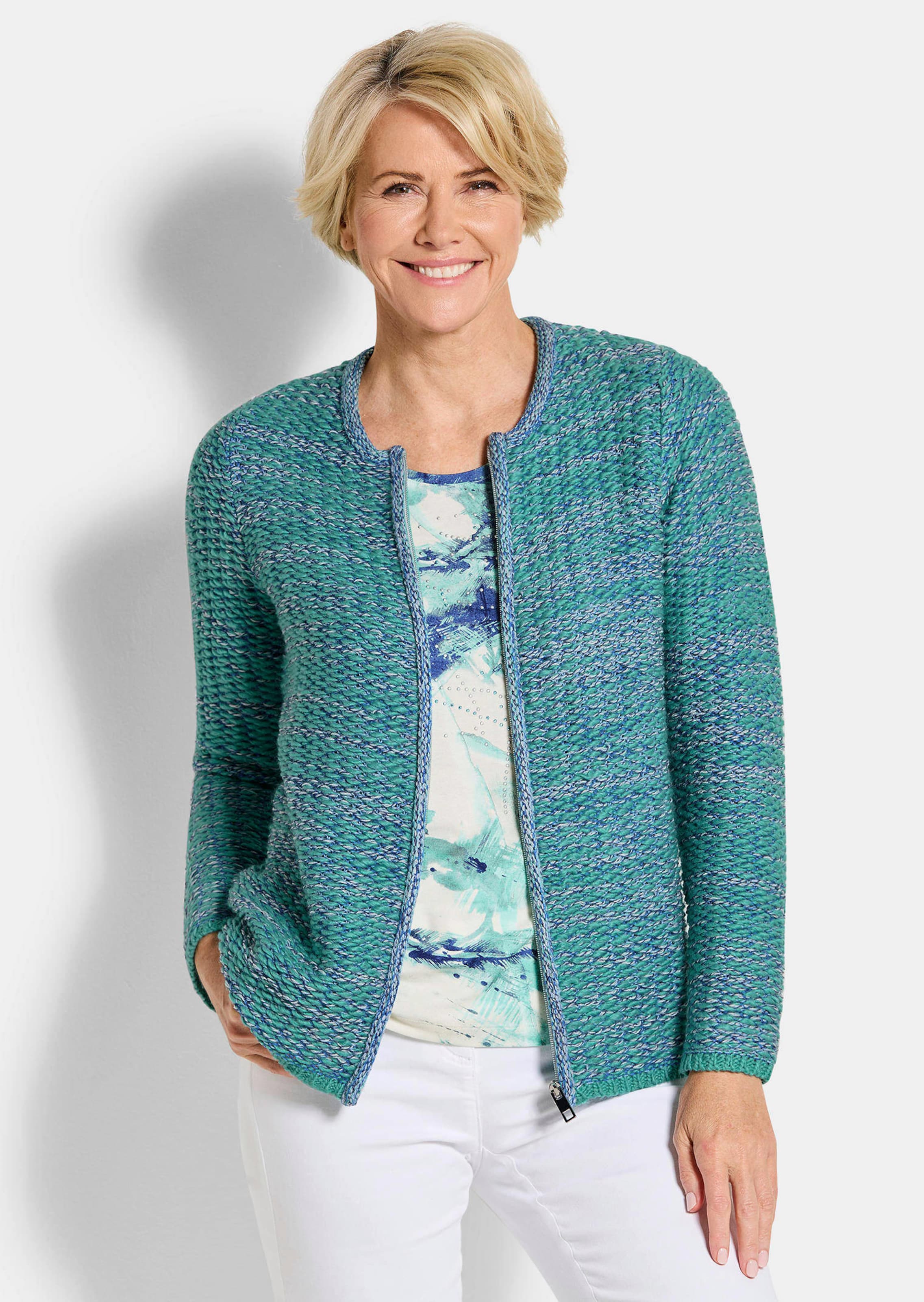 Strickjacke mit verdecktem Reißverschluss