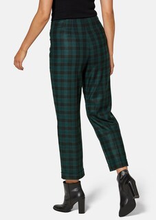 Straight checked trousers in high-waist style thumbnail 3