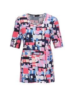 Gedessineerd shirt met ronde hals en korte mouwen thumbnail 4