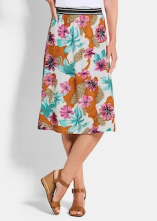 Jerseyrock mit Animal Print und Blumen thumbnail 1
