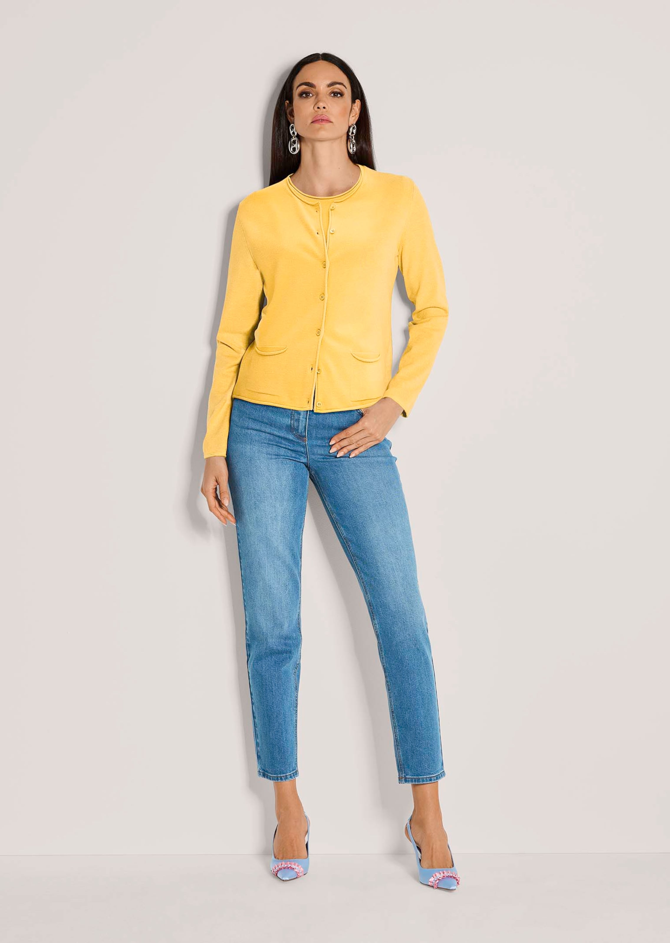 Feinstrick-Twinset mit Modal