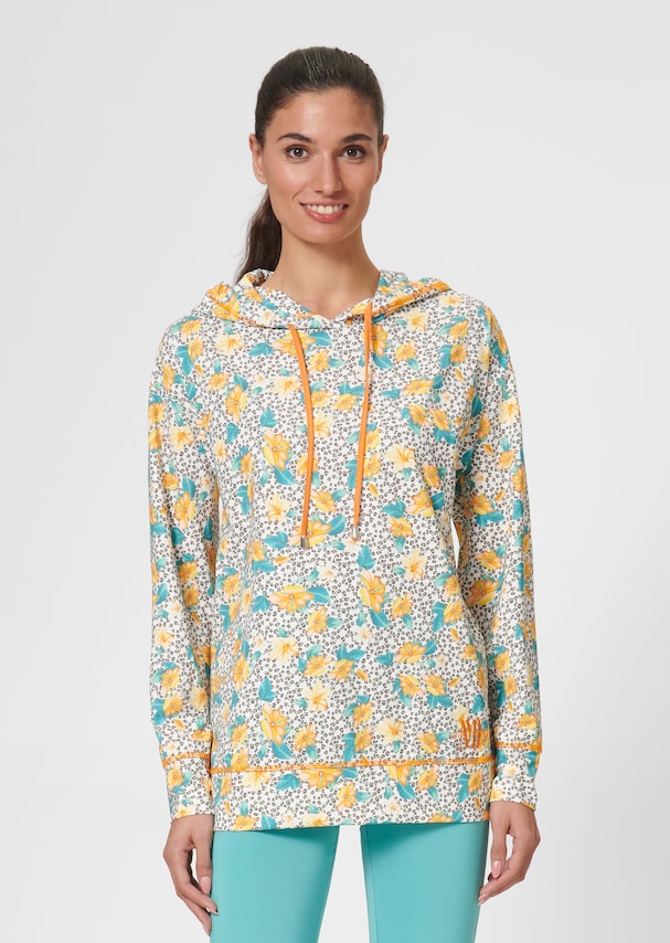Sweatshirt mit Kapuze und floralem Printä