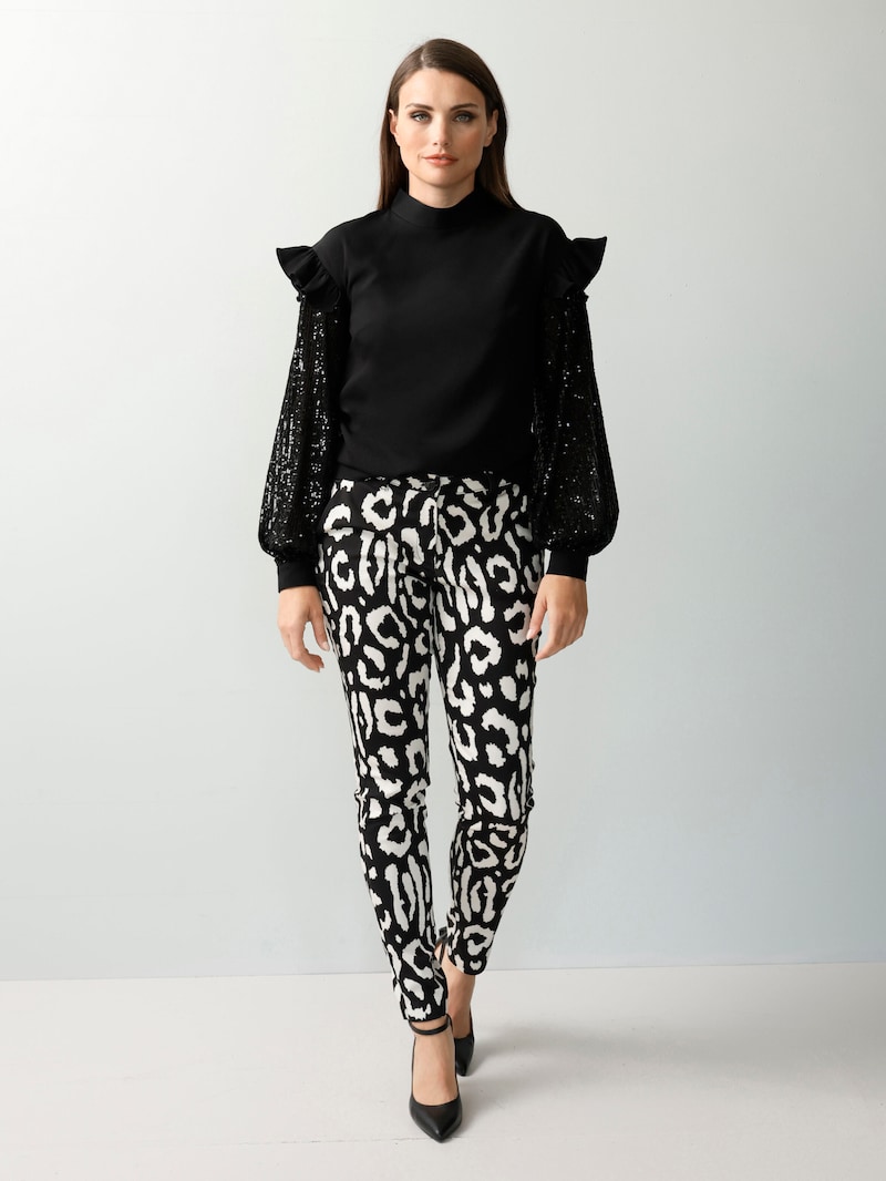 Bluse in angesagtem Materialmix