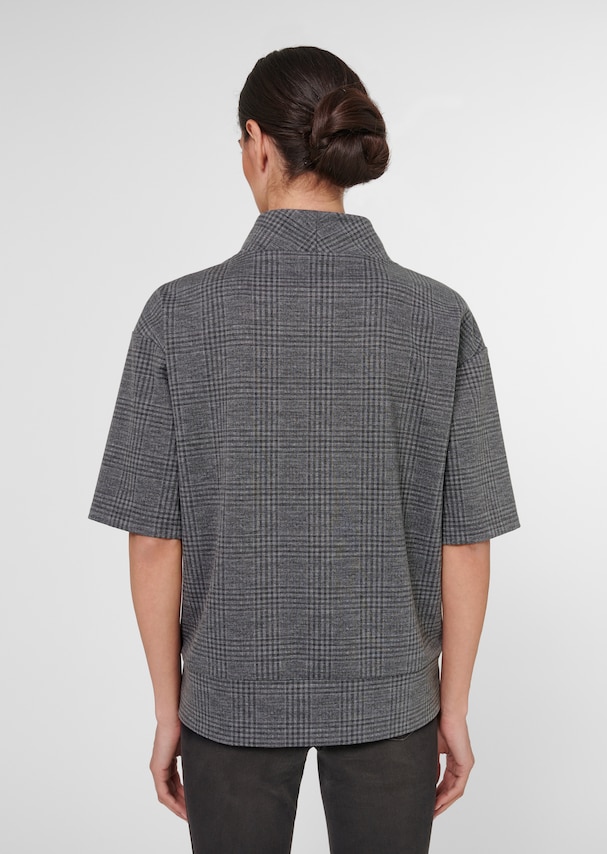 Halbarm-Sweatshirt mit Print und Ziersteinen 2