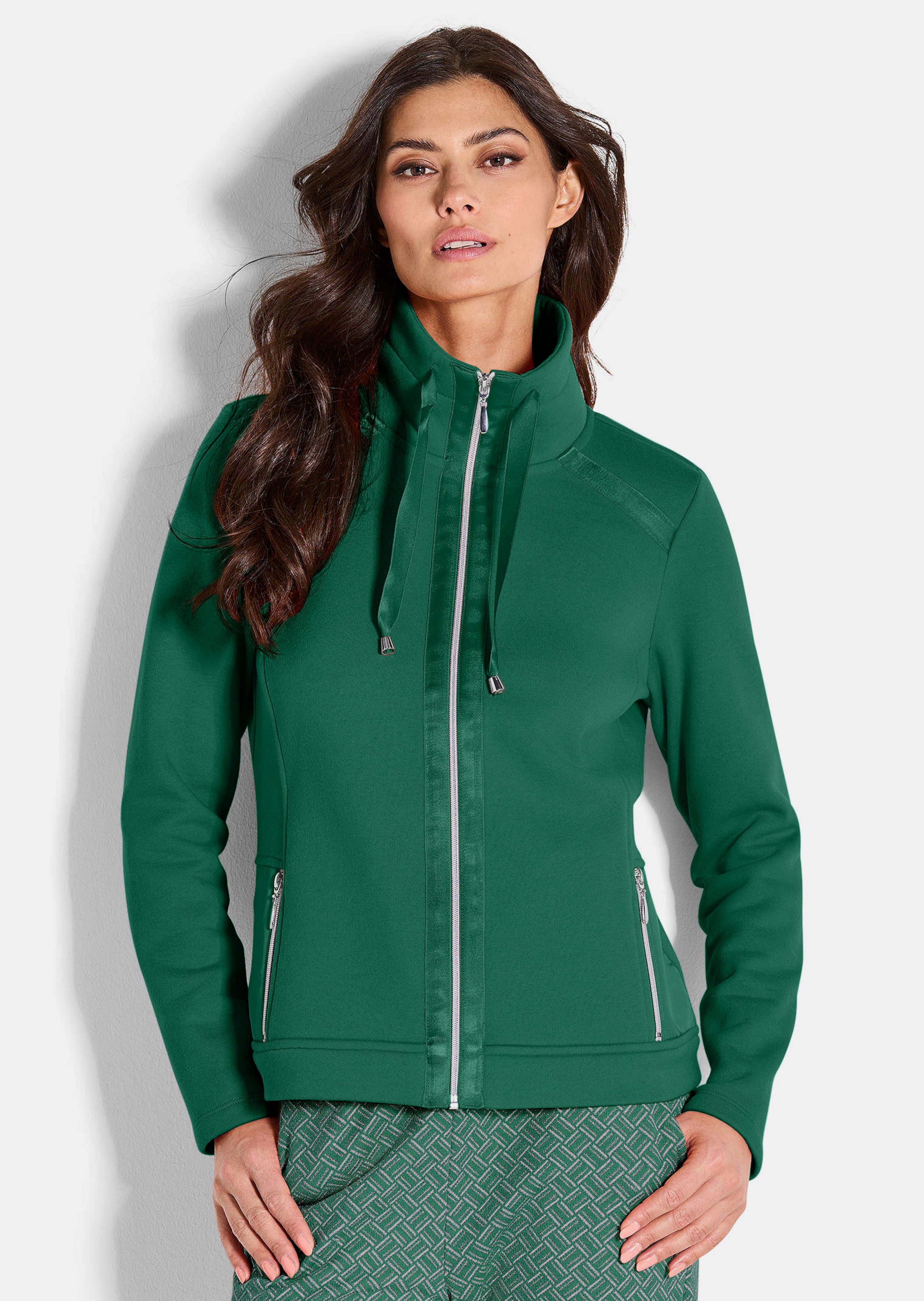 Veste sweat avec liens en satin