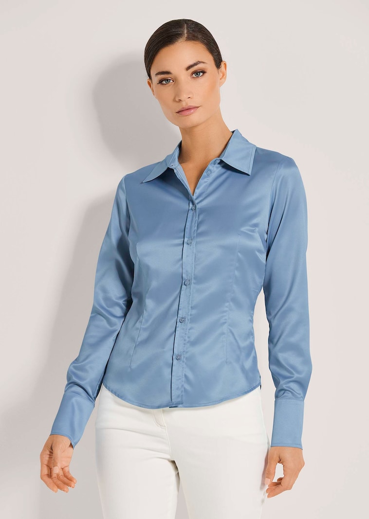 Hemdbluse mit glänzendem Finish