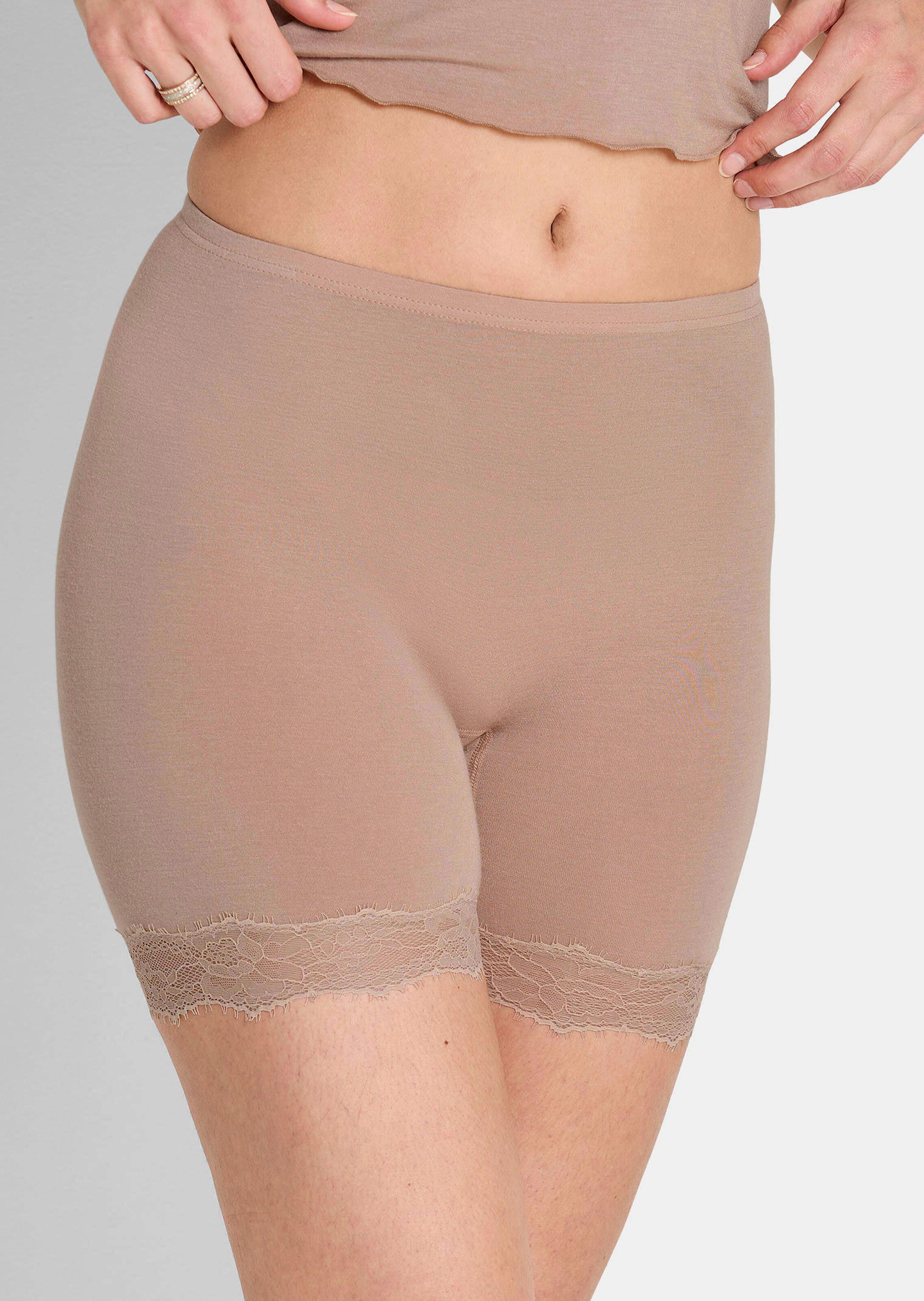 Lange Panty mit Spitze und Kaschmir