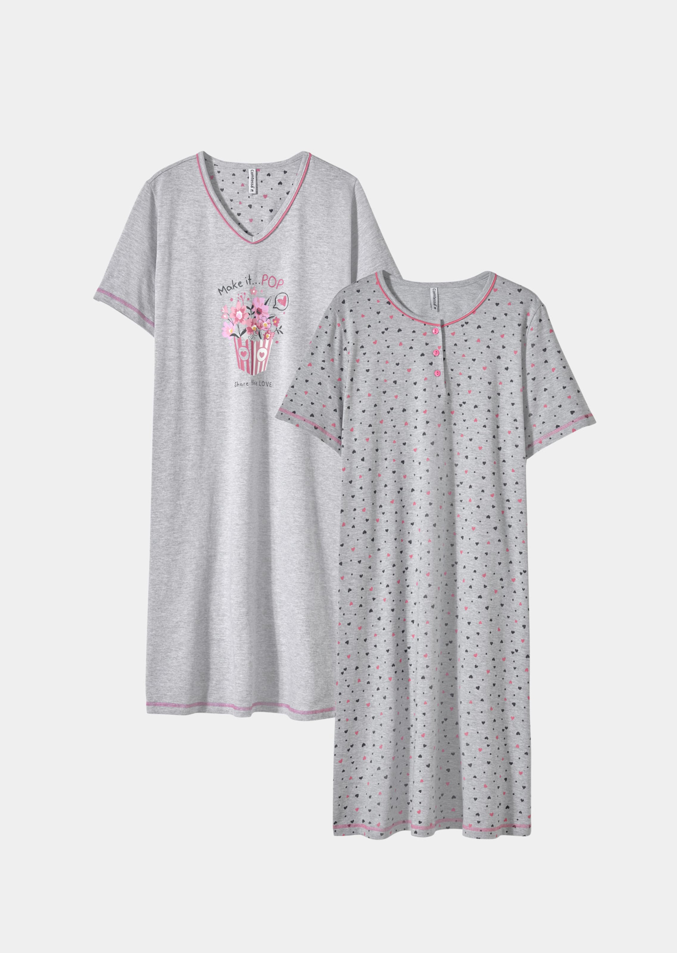 Lot de 2 chemises de nuit en coton