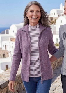 Strickjacke in Rippenstruktur mit Reißverschluss thumbnail 6