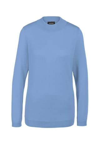 hellblau Temperaturausgleichender Pullover aus Merinowolle