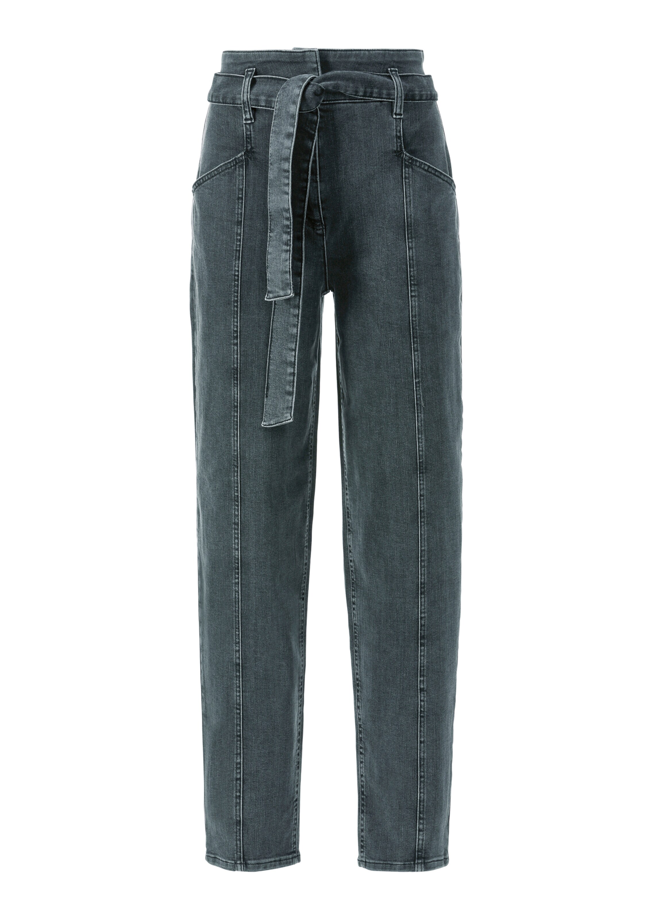 Jeans with tie belt