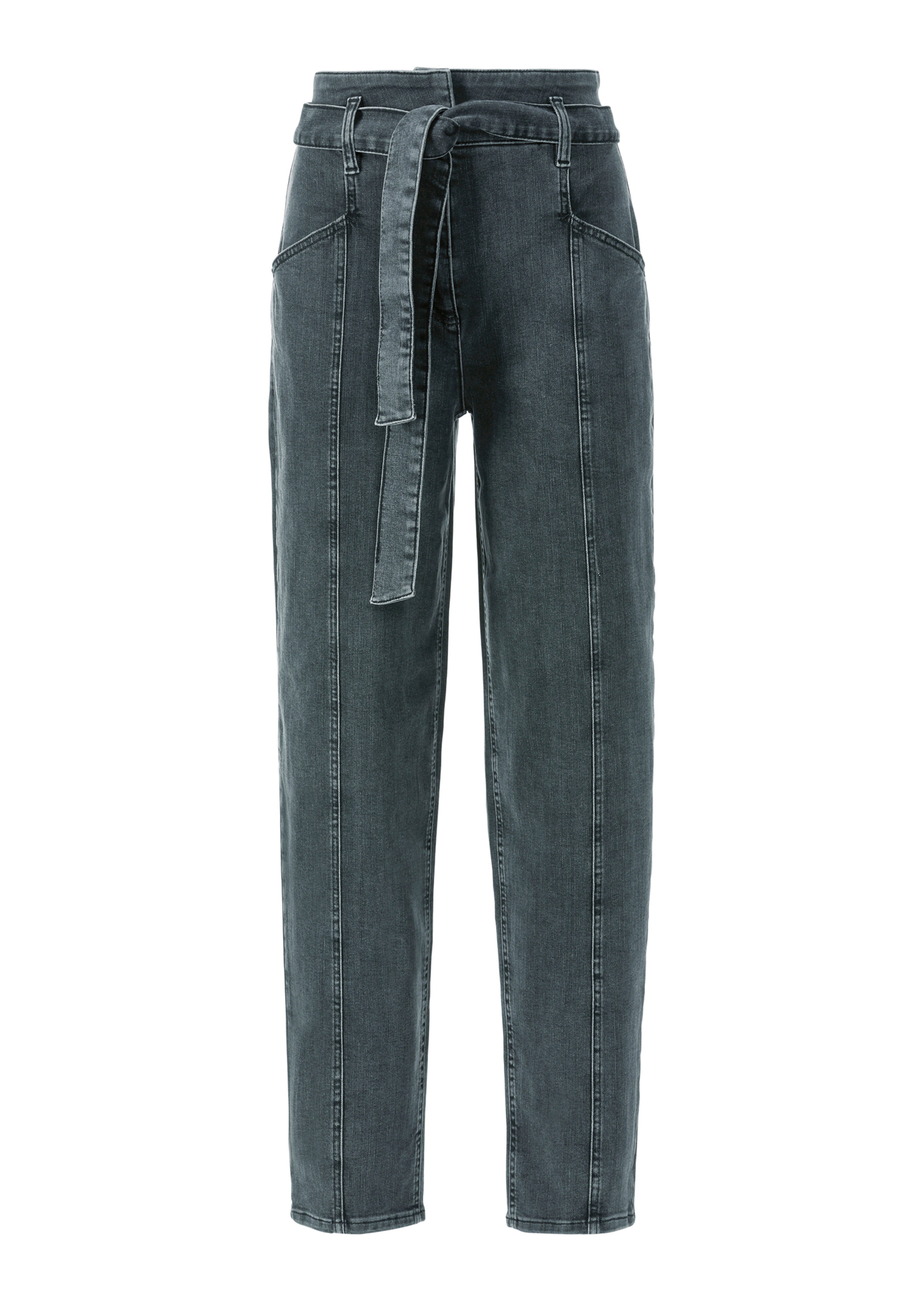 Jeans with tie belt