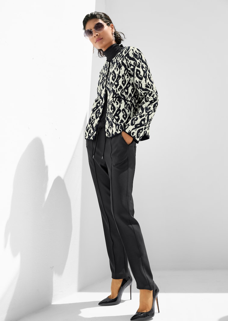 Wattierte Steppjacke mit Animal-Print