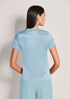 Blusenshirt aus Seide mit Rippenblenden thumbnail 3