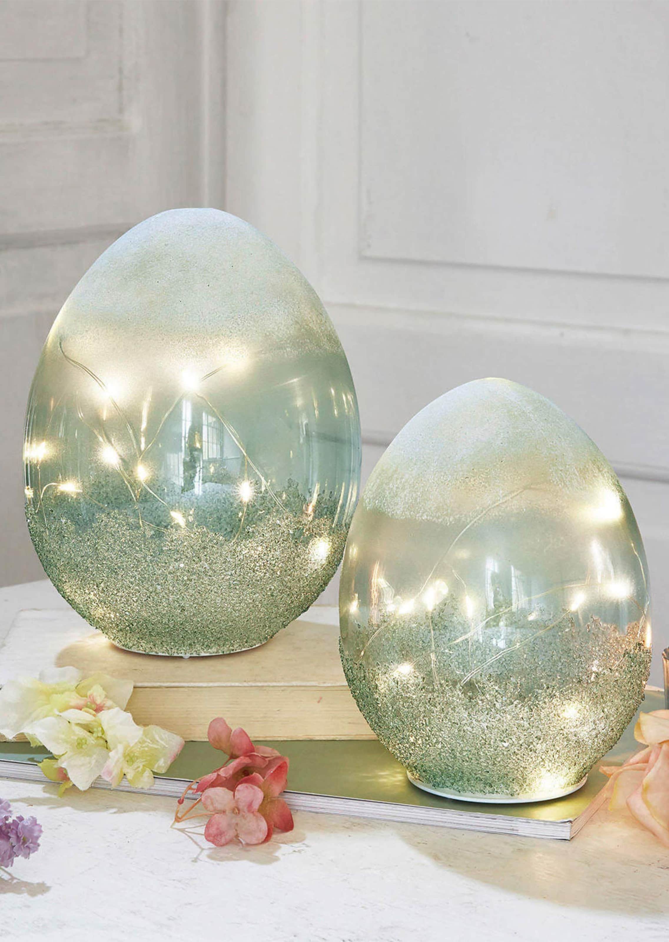 Lot de 2 œufs de Pâques LED - menthe pastel - Gr. 0 de Goldner Fashion