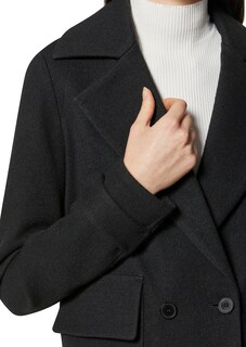 Double-breasted short blazer in boiled wool thumbnail 5