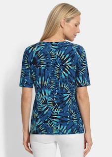 T-shirt en coton avec des fleurs féminines thumbnail 3
