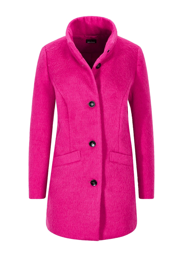 Manteau laineux avec col montant