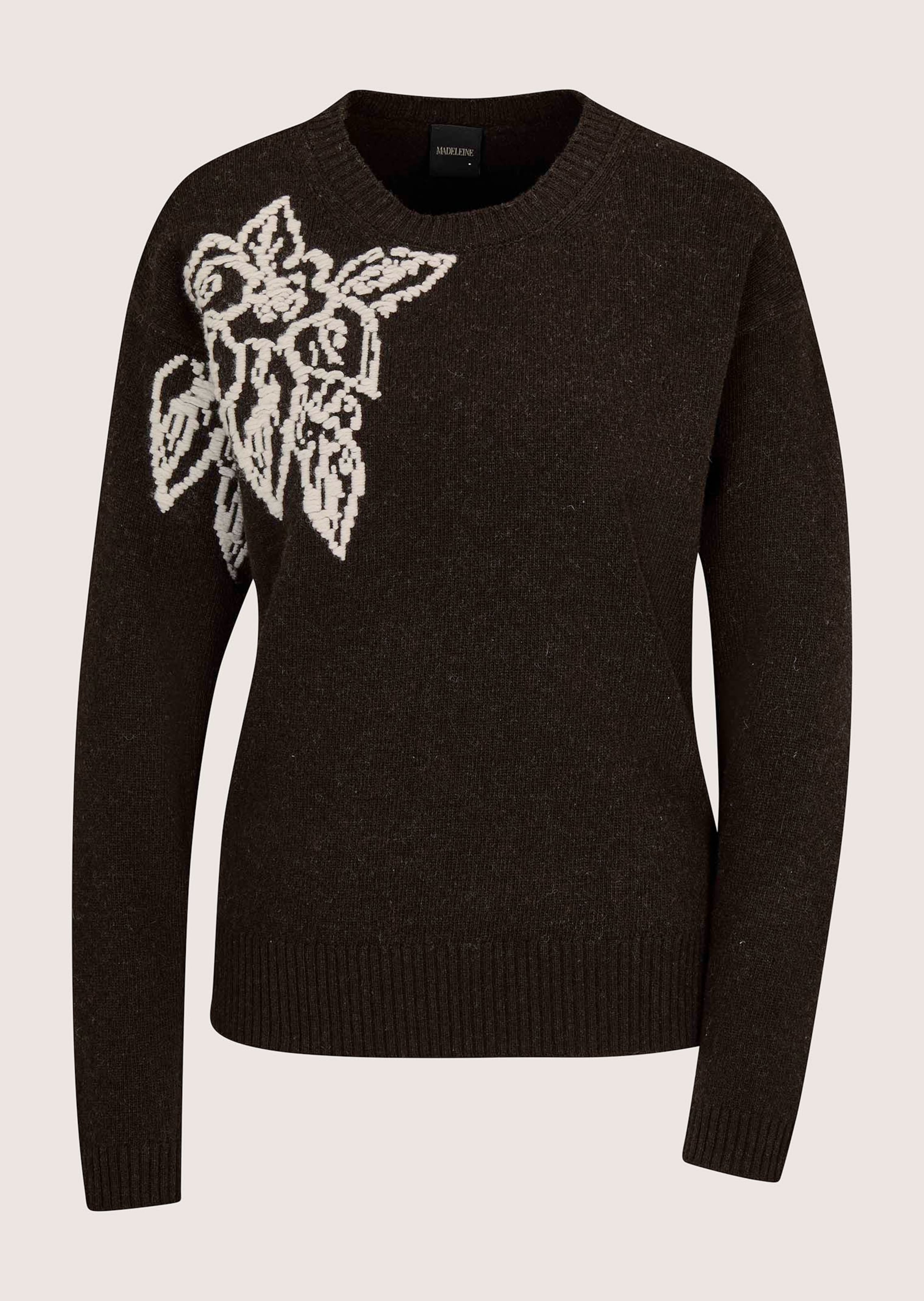 Strickpullover mit Blumenmotiv