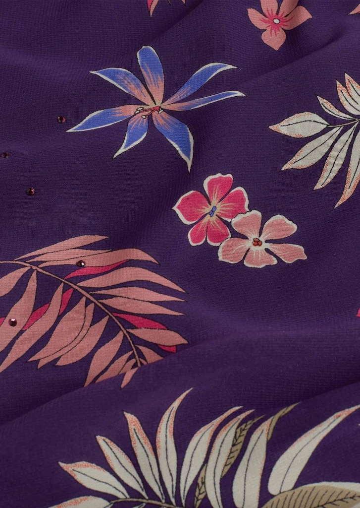 Kleid mit floralem Chiffonüberwurf