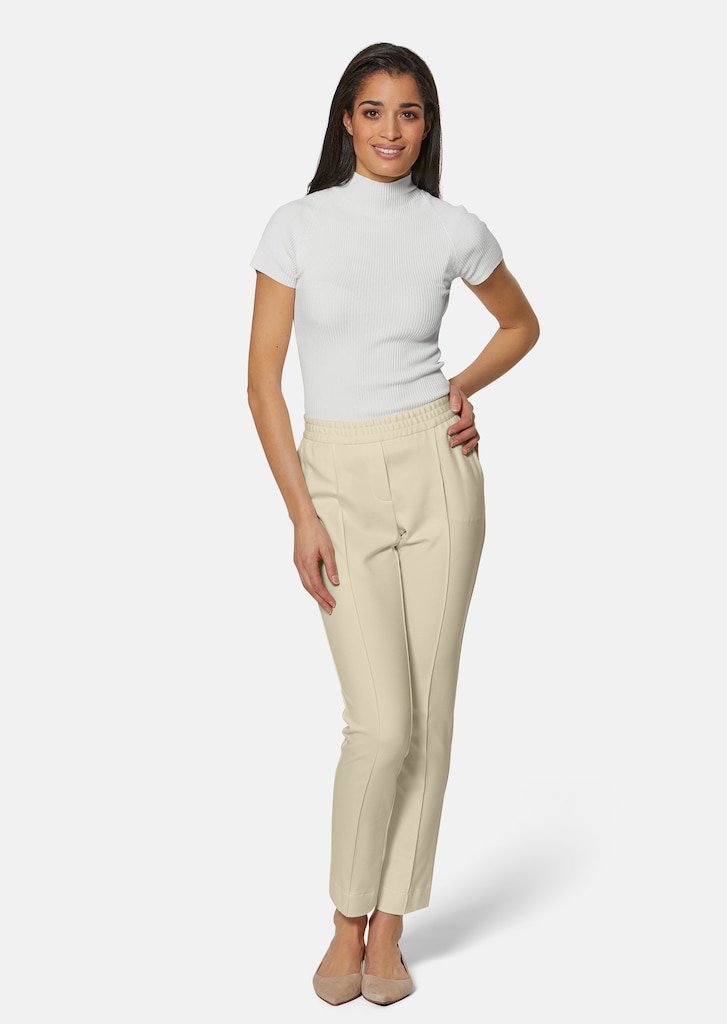 Slim jersey trousers with piping 1