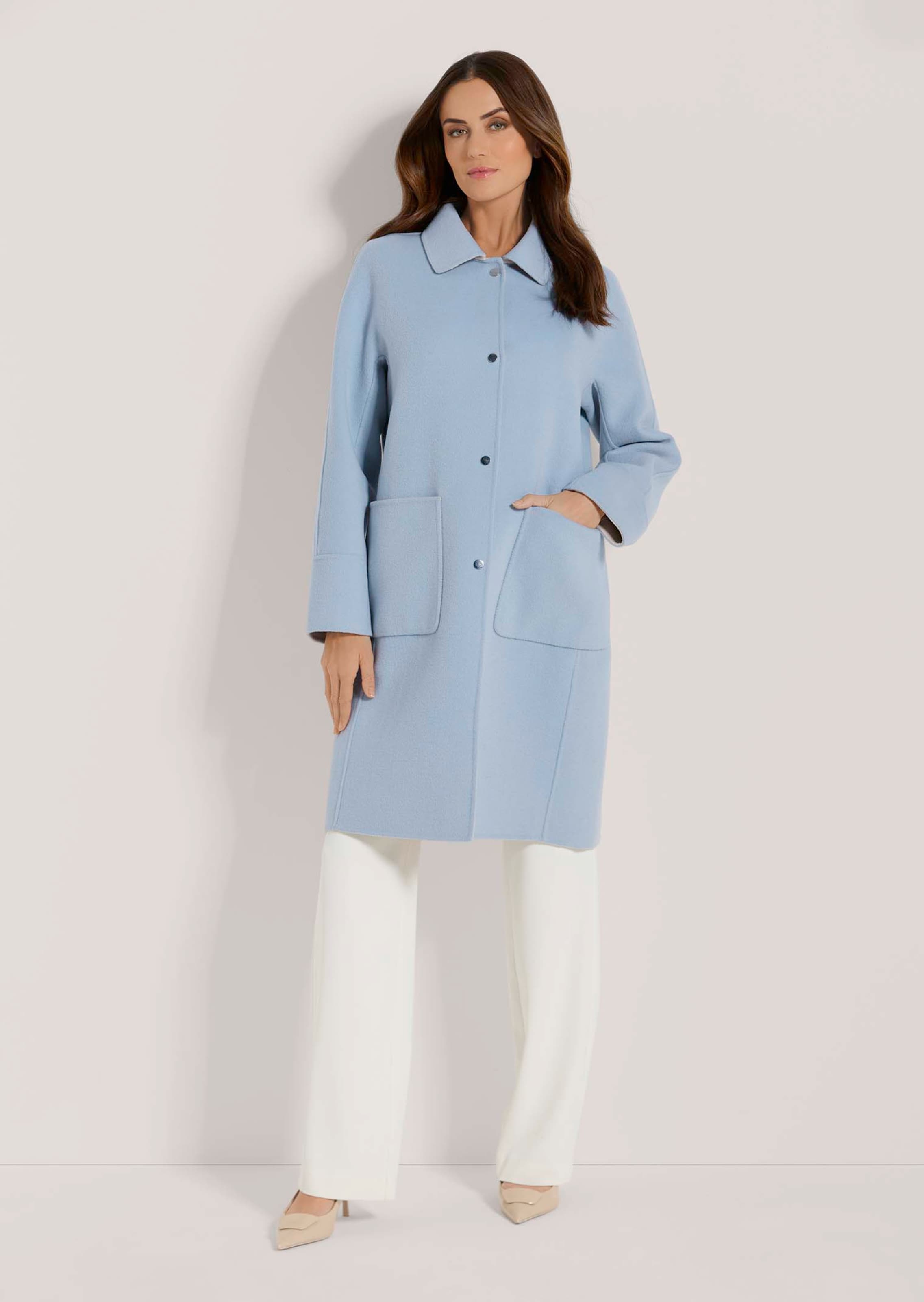 Double-face coat in light blue / light | MADELEINE Fashion