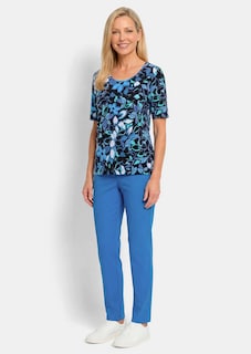 Katoenen shirt met kleurrijk bloemenpatroon thumbnail 2