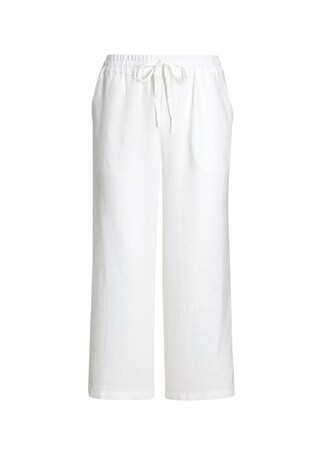 blanc Pantalon en lin