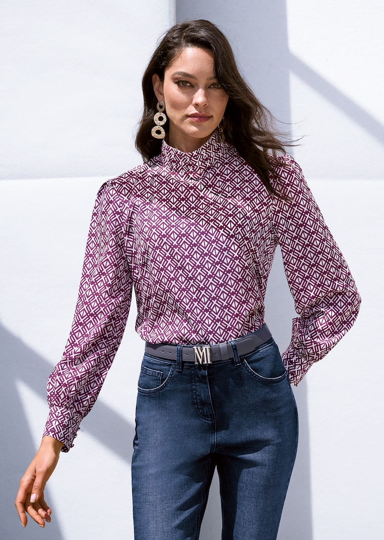 Bedruckte Bluse zum Schlüpfen