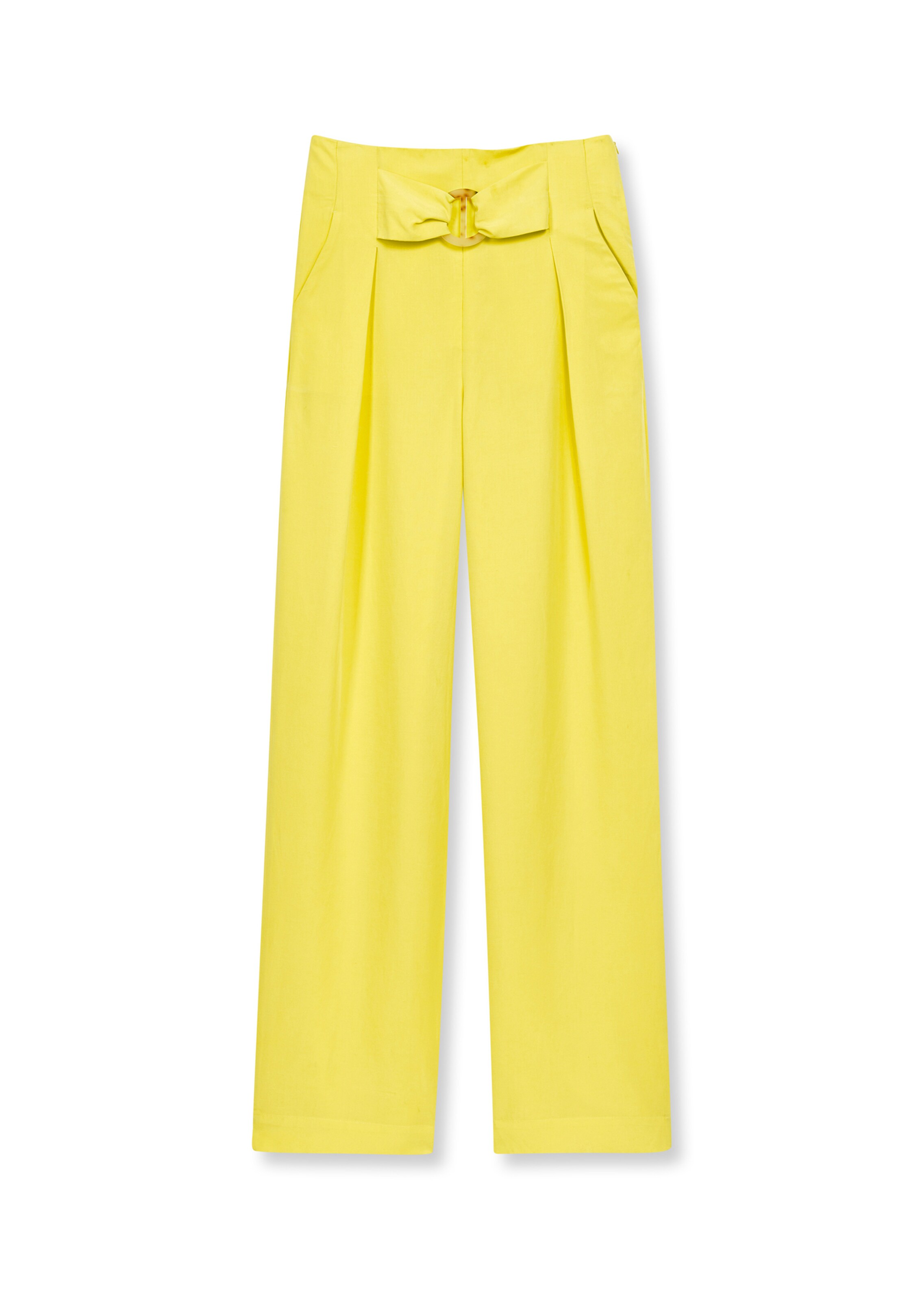 Pantacourt Jaune HALOGENE - Taille 46 - Made In France - En Viscose, Nylon, élasthanne - Occasion Très Bon état