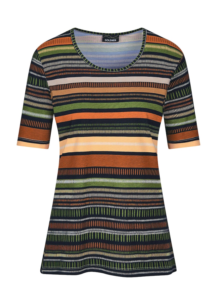 T-shirt rayé en coton et Modal