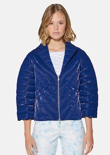 Short quilted jacket with 3/4 sleeves thumbnail 1